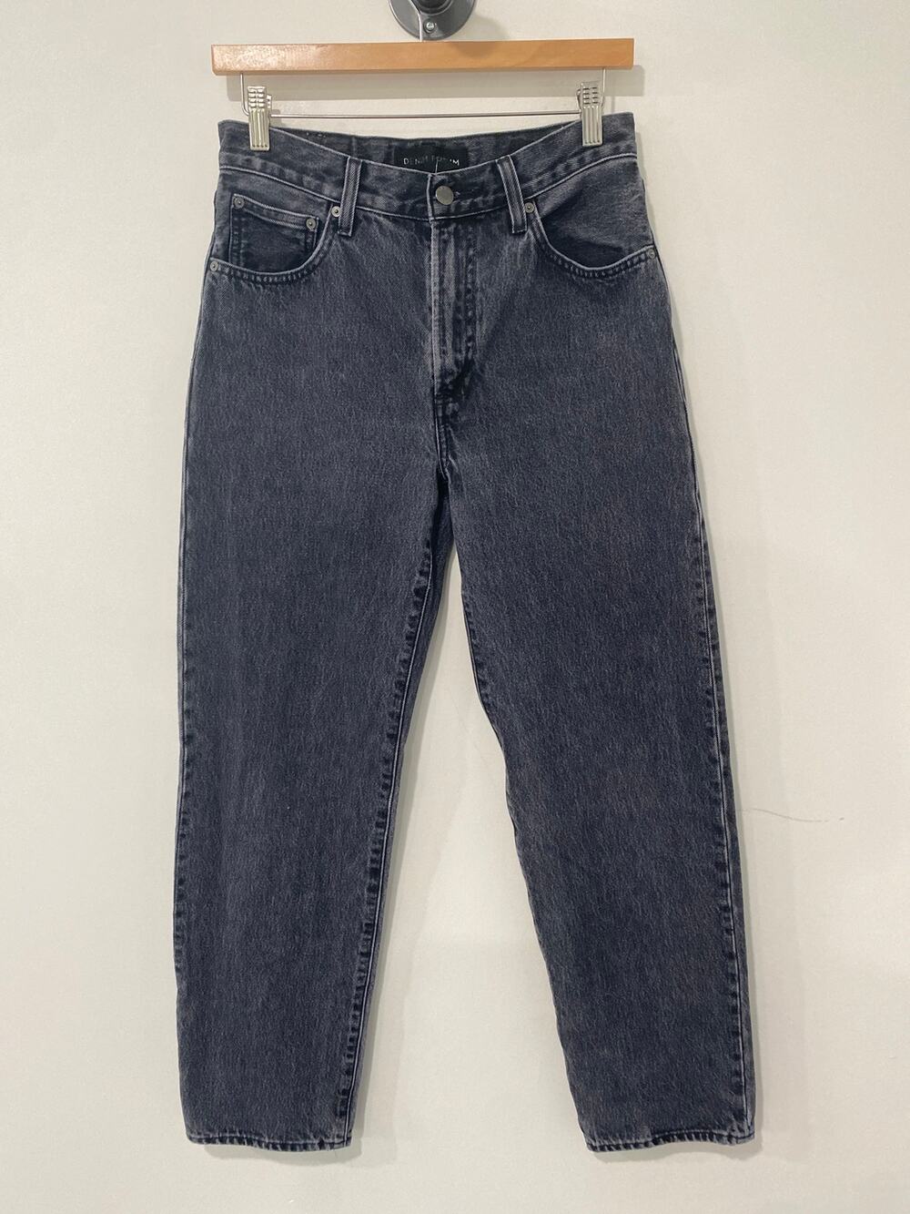 Denim Forum The ‘90s Marlo Hi-Rise Baggy Jeans Faded Black Size 26